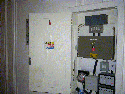 Asbestos Insulation Board to cup;:d door. Labelled. Amosite. (click to enlarge)